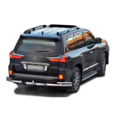 Защита заднего бампера «Уголки двойные» (d76\51) для Lexus LX 450d (2016-н.в)(Окрашенное) купить недорого с доставкой в Находка