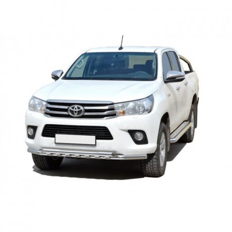 Защита переднего бампера «Труба двойная» (d63,5) для Toyota Hilux pickup (2017-н.в.)(Окрашенное) купить недорого с доставкой в Находка