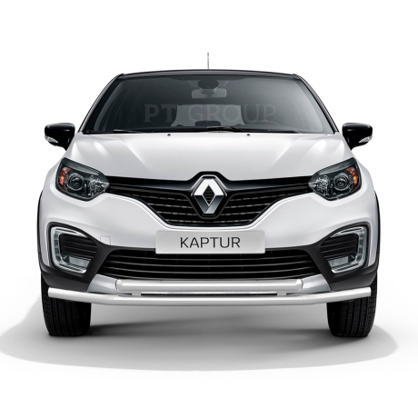 Защита переднего бампера двойная d63/63мм (НПС) RENAULT Kaptur (2016-н.в.) купить недорого с доставкой в Находка