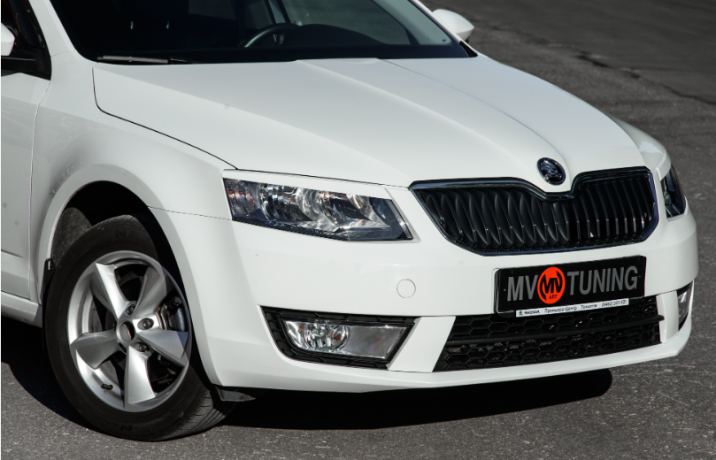 Вставки переднего бампера в стиле "RS" для Skoda Octavia III A7 (2013-2016) купить недорого с доставкой в Находка