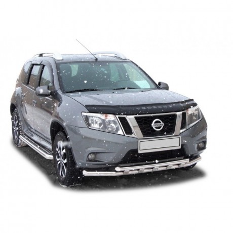Защита переднего бампера «Труба двойная» (d63,5) для Nissan Terrano (2014-н.в.)(Окрашенное) купить недорого с доставкой в Находка