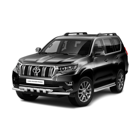 Защита переднего бампера двойная с зубьями d63/63мм (НПС) TOYOTA LAND CRUISER PRADO 150 (2017-н.в.) купить недорого с доставкой в Находка