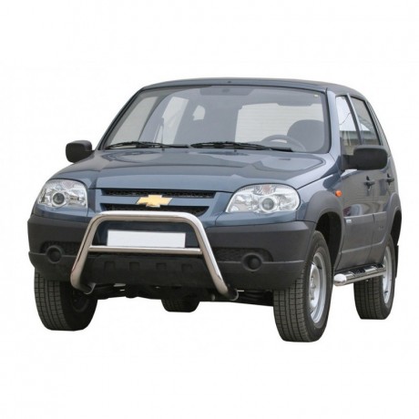 Кенгурин «Низкий» для B@3 2123 "Chevrolet Niv@" RS (d 63,5), нержавеющая сталь купить недорого с доставкой в Находка